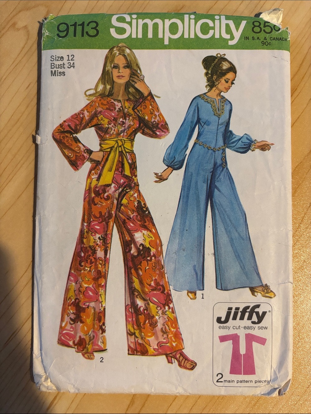 Simplicity 9113 Misses Jiffy Jumpsuit Pattern -Size 12 Bust 34